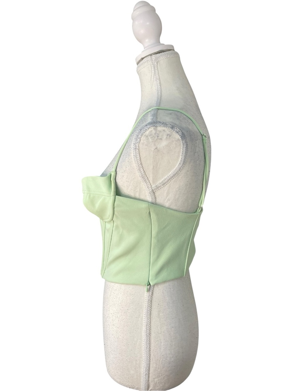 Zara Corset Bustier Crop Top Mint Green - Picture 4 of 16